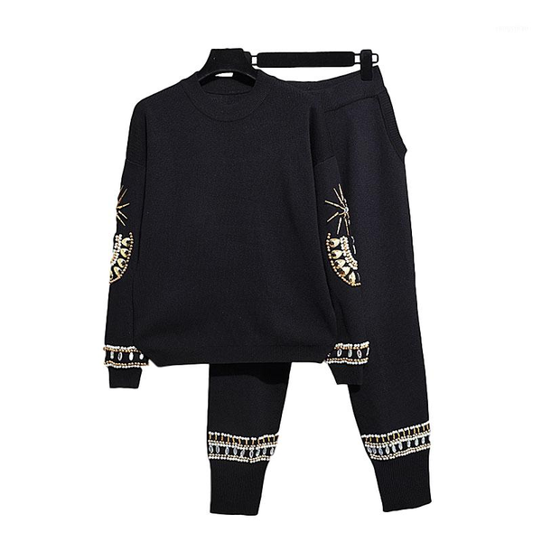 autumn women fashion beading embroidery loose long sleeve knitted sweater + casual knit pants two piece set suit h718 women's tracksuit, Gray
autumn women fashion beading embroidery loose long sleeve knitted sweater + casual knit pants two piece set suit h718 women's tracksuit, Gray