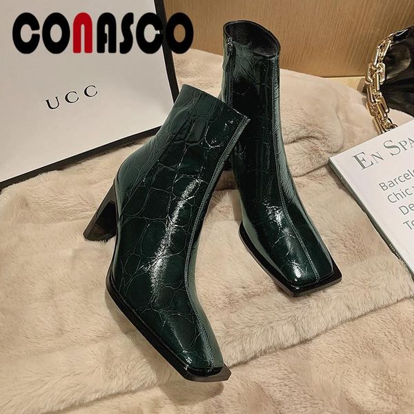 boots conasco 2021 women short autumn winter warm cow leather square toel fashion shoes hign quality woman, Black
boots conasco 2021 women short autumn winter warm cow leather square toel fashion shoes hign quality woman, Black