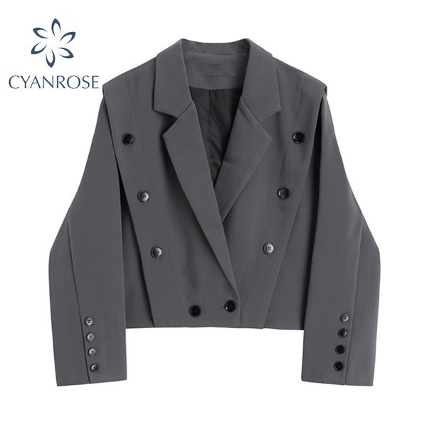 vintage grey cropped blazers women fashion streetwear deep v neck long sleeve jacket oversized outwear 210417, Black;brown
vintage grey cropped blazers women fashion streetwear deep v neck long sleeve jacket oversized outwear 210417, Black;brown