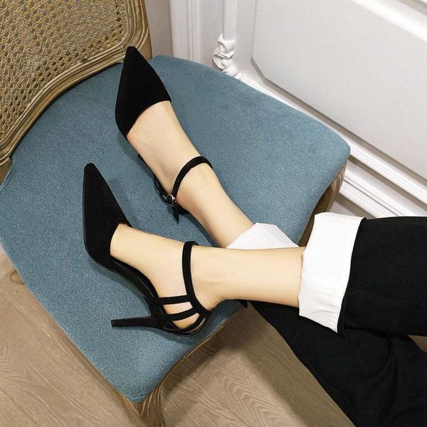 sandals sianie tianie 2021 pointed faux suede thin heels woman party wedding shoes hallow cut out back women, Black
sandals sianie tianie 2021 pointed faux suede thin heels woman party wedding shoes hallow cut out back women, Black