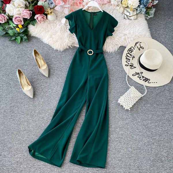 women's jumpsuits & rompers amolapha women v neck casual solid sleeveless elegant woman wide leg romper costumes, Black;white
women's jumpsuits & rompers amolapha women v neck casual solid sleeveless elegant woman wide leg romper costumes, Black;white
