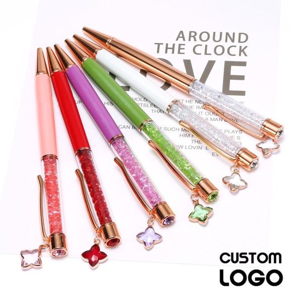 1pc customized logo multi-color crystal pens creative four-leaf clover pendant ballpoint wedding gifts offices stationery, Blue;orange
1pc customized logo multi-color crystal pens creative four-leaf clover pendant ballpoint wedding gifts offices stationery, Blue;orange