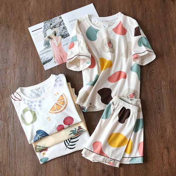 summer women sleepwear knitted cotton round neck short sleeve pajamas shorts printing loungewear 2 piece wear home clothes, Black;red
summer women sleepwear knitted cotton round neck short sleeve pajamas shorts printing loungewear 2 piece wear home clothes, Black;red