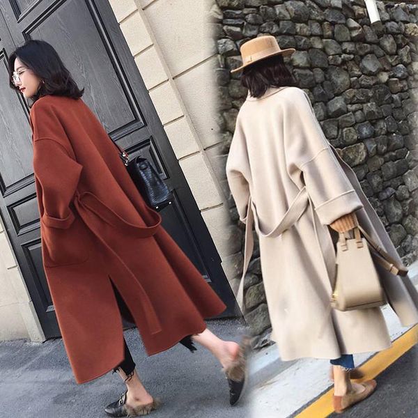 women's wool & blends oversized autumn winter woolen coat 2021 casual plus cotton women belt maple red temperament 1719, Black
women's wool & blends oversized autumn winter woolen coat 2021 casual plus cotton women belt maple red temperament 1719, Black