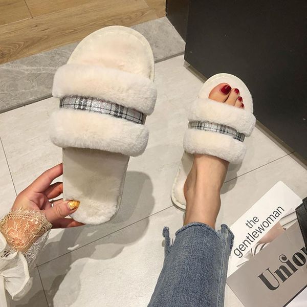 slippers winter women warm fur home with plaid solid colors plush soft indoors outside floor bed room shoes, Black
slippers winter women warm fur home with plaid solid colors plush soft indoors outside floor bed room shoes, Black