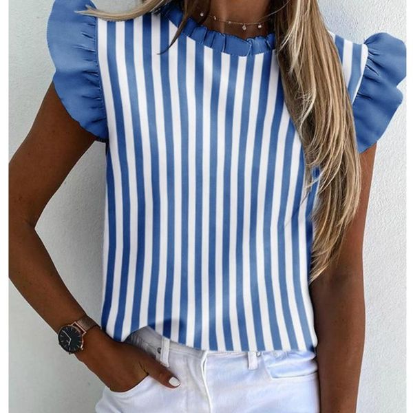 summer ruffle sleeve ladies casual flowers stripes print shirt crop fashion high street elegant slim vest tank 2021 women's blouses, White
summer ruffle sleeve ladies casual flowers stripes print shirt crop fashion high street elegant slim vest tank 2021 women's blouses, White