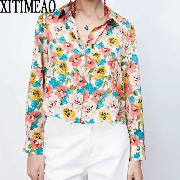 za spring autumn women retro colorful floral print simple style loose long sleeve shirt casual chic xitimeao 210602, White
za spring autumn women retro colorful floral print simple style loose long sleeve shirt casual chic xitimeao 210602, White