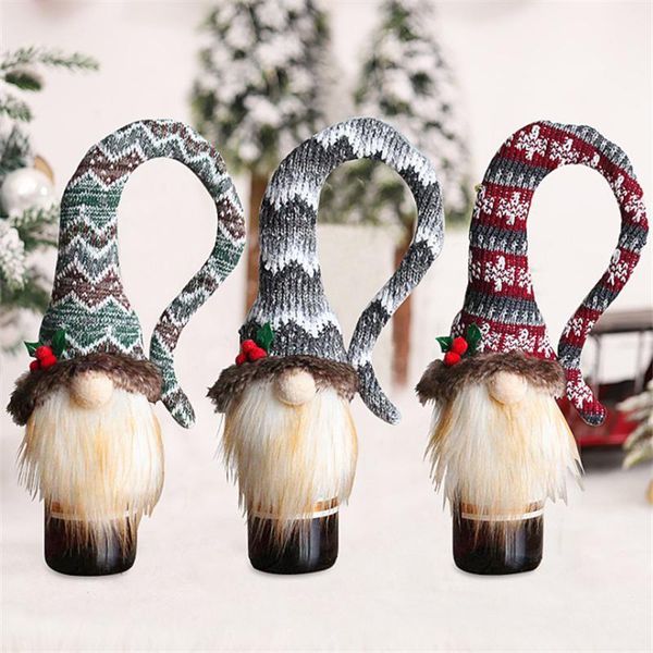 christmas decorations year table decoration red wine bottle set knitted faceless forest old man hat
christmas decorations year table decoration red wine bottle set knitted faceless forest old man hat