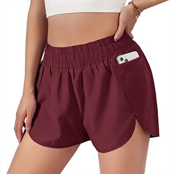 48 solid running sport womens shorts elastic waist active workout pocket summer ladies casual, White;black
48 solid running sport womens shorts elastic waist active workout pocket summer ladies casual, White;black