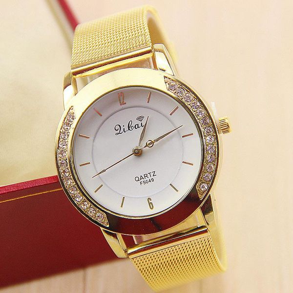 fashion golden watches for women dress quartz stainless steel wrist watch relogio masculino wristwatches, Slivery;brown
fashion golden watches for women dress quartz stainless steel wrist watch relogio masculino wristwatches, Slivery;brown