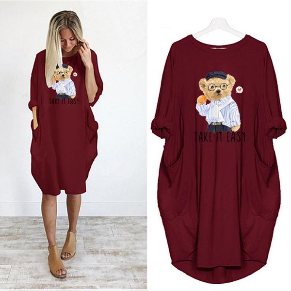 casual dresses teddy bear women print midi dress autumn loose pocket beach long sleeve cartoon sundress vestidos streetwear robe femme, Black;gray
casual dresses teddy bear women print midi dress autumn loose pocket beach long sleeve cartoon sundress vestidos streetwear robe femme, Black;gray