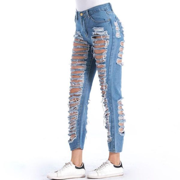 women's jeans aecker ripped cut hollow out pants for ladies light blue beggar denim broken jean trousers woman
women's jeans aecker ripped cut hollow out pants for ladies light blue beggar denim broken jean trousers woman