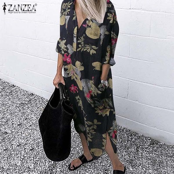 casual dresses 2021 autumn vintage printed shirt dress elegant work sundress zanzea women long sleeve floral cotton vestidos female robe, Black;gray
casual dresses 2021 autumn vintage printed shirt dress elegant work sundress zanzea women long sleeve floral cotton vestidos female robe, Black;gray