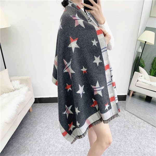 arrival plaid star print cashmere scarves women winter thick warm blanket wool scarf shawl wraps double sides available, Blue;gray
arrival plaid star print cashmere scarves women winter thick warm blanket wool scarf shawl wraps double sides available, Blue;gray