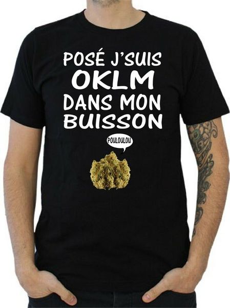 mens t-shirt poses i oklm in my bush, White;black