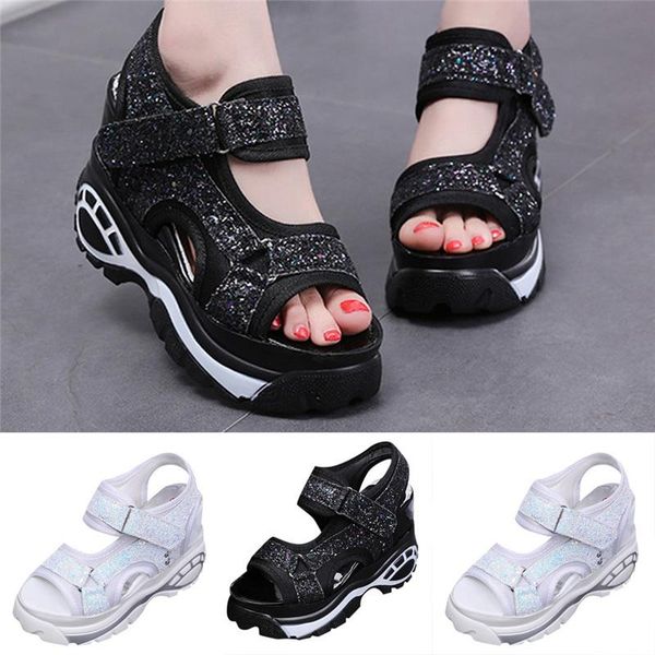 sandals women buckle strap high heels wedges shoes fashion fish mouth thick bottomed sport plus size, Black
sandals women buckle strap high heels wedges shoes fashion fish mouth thick bottomed sport plus size, Black