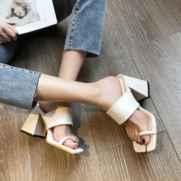 slippers high heels sandals shoes woman summer beach 8 cm party height women, Black