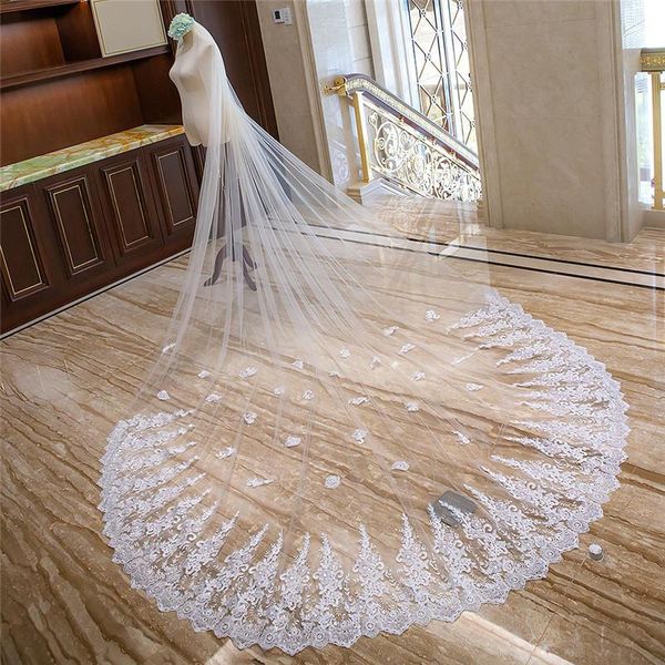 bridal veils 4m long lace appliques with comb women wedding veil sequins cathedral church bride headpieces, Black
bridal veils 4m long lace appliques with comb women wedding veil sequins cathedral church bride headpieces, Black