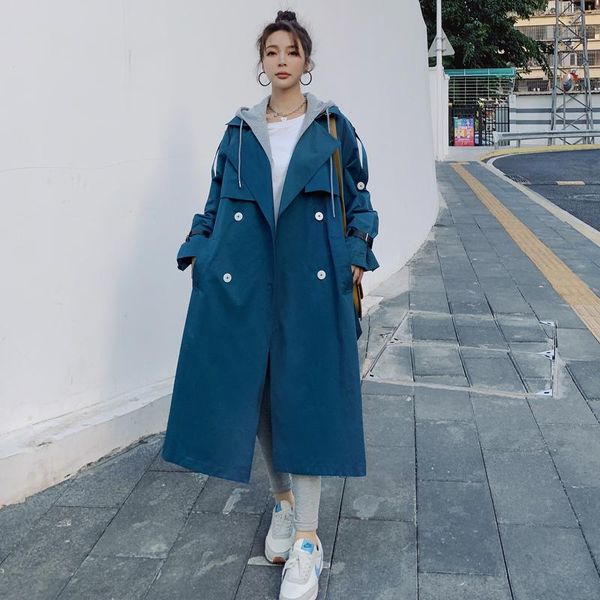 women's trench coats nice fashion blue color women coat double-breasted with removable hood spring autumn outerwear lady duster, Tan;black
women's trench coats nice fashion blue color women coat double-breasted with removable hood spring autumn outerwear lady duster, Tan;black