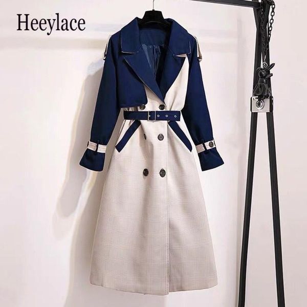 women's trench coats 2021 autumn long sleeve patchwork office ladies coat women double breasted slim korean outwear windbreaker, Tan;black
women's trench coats 2021 autumn long sleeve patchwork office ladies coat women double breasted slim korean outwear windbreaker, Tan;black
