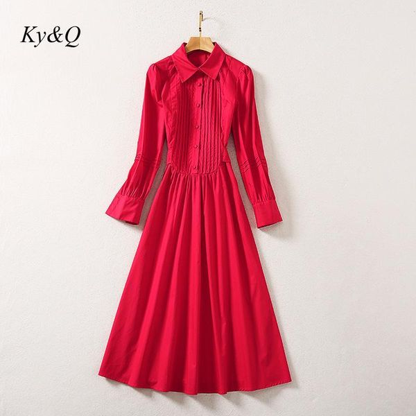 casual dresses 2021 spring autumn fashion female red pleated shirt dress runway women lapel long sleeve elegant temperament, Black;gray
casual dresses 2021 spring autumn fashion female red pleated shirt dress runway women lapel long sleeve elegant temperament, Black;gray