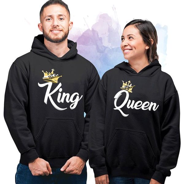 men's hoodies & sweatshirts king or queen print golden crown design couple hooded sweatshirt men autumn winter streetwear lover casual, Black
men's hoodies & sweatshirts king or queen print golden crown design couple hooded sweatshirt men autumn winter streetwear lover casual, Black