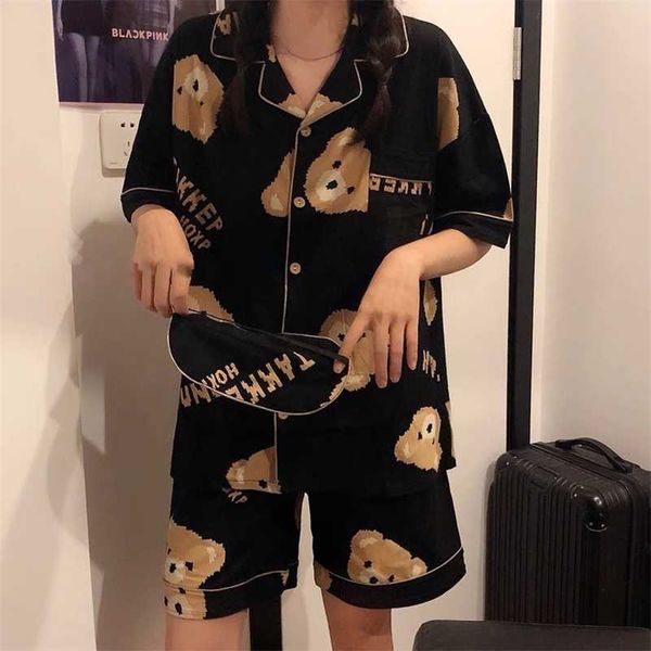qweek women pajama set japanese kawaii pijamas bear print pyjamas teen girls home clothes turndown collar summer sleepwear 211007, Black;red
qweek women pajama set japanese kawaii pijamas bear print pyjamas teen girls home clothes turndown collar summer sleepwear 211007, Black;red
