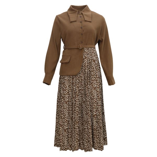 women black brown turn dwon collar floral print long sleeve pocket sash midi mid-calf shirt dress elegant autumn d1516 210514, Black;gray
women black brown turn dwon collar floral print long sleeve pocket sash midi mid-calf shirt dress elegant autumn d1516 210514, Black;gray