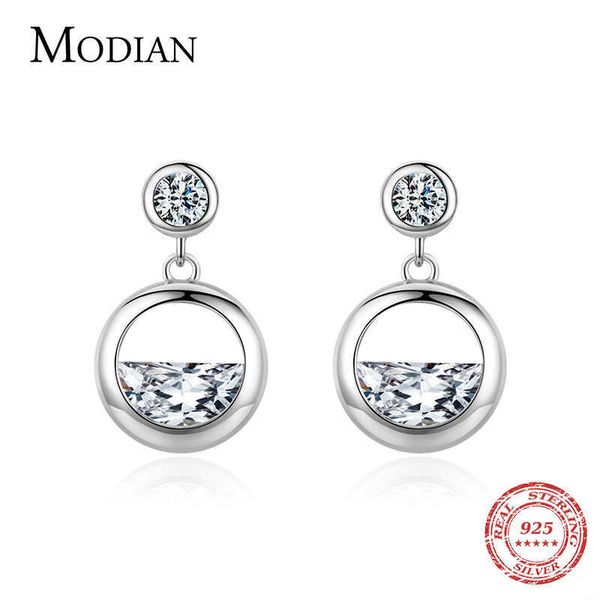 925 sterling silver round charm dangle earrings geometric cut clear cz drop earring for women wedding jewelry 210707
925 sterling silver round charm dangle earrings geometric cut clear cz drop earring for women wedding jewelry 210707