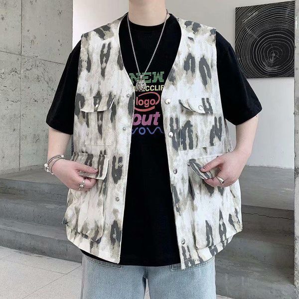 men clothing printing vest 2021 spring summer jacket tie dye fashion coat leisure white black couples streets men's vests, Black;white
men clothing printing vest 2021 spring summer jacket tie dye fashion coat leisure white black couples streets men's vests, Black;white
