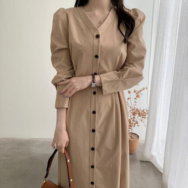 casual dresses korean chic slim waist dress women autumn long sleeve french temperament v-neck vestidos single-breasted pleated, Black;gray
casual dresses korean chic slim waist dress women autumn long sleeve french temperament v-neck vestidos single-breasted pleated, Black;gray