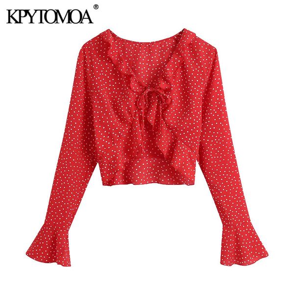 women fashion with bow tie polka dot cropped blouses vintage long sleeve ruffled female shirts blusas chic 210416, White
women fashion with bow tie polka dot cropped blouses vintage long sleeve ruffled female shirts blusas chic 210416, White