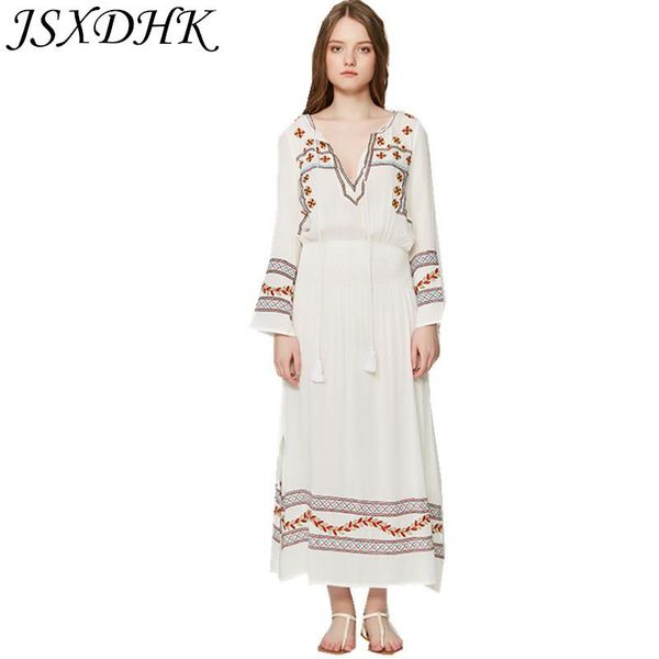 casual dresses jsxdhk white cotton and linen boho women dress summer long sleeve embroidery floral elastic waistline tassel split maxi, Black;gray
casual dresses jsxdhk white cotton and linen boho women dress summer long sleeve embroidery floral elastic waistline tassel split maxi, Black;gray