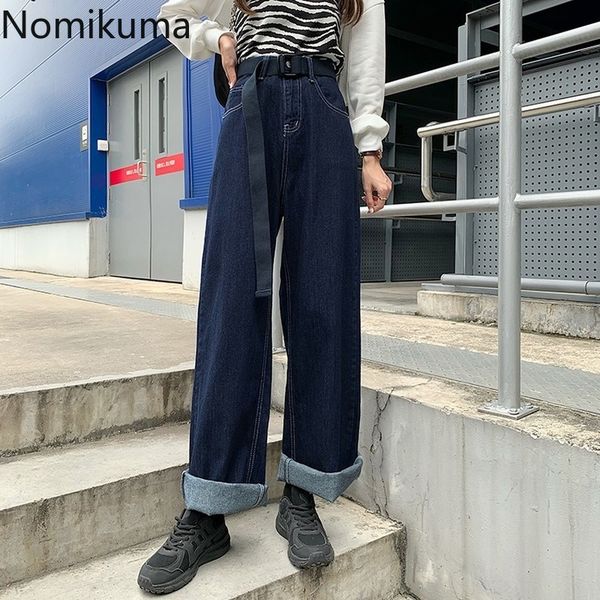nomikuma autumn sash lace up wide leg denim pants women casual loose high waist jeans vintage streetwear pantalones 3c963 210514, Blue
nomikuma autumn sash lace up wide leg denim pants women casual loose high waist jeans vintage streetwear pantalones 3c963 210514, Blue