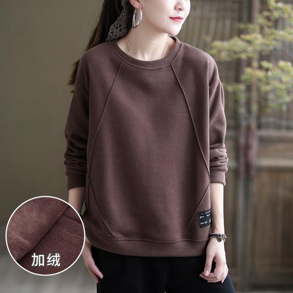 women's hoodies & sweatshirts fleece pullover autumn and winter clothes loose large size retro short round neck long sleeve padded jack, Black
women's hoodies & sweatshirts fleece pullover autumn and winter clothes loose large size retro short round neck long sleeve padded jack, Black