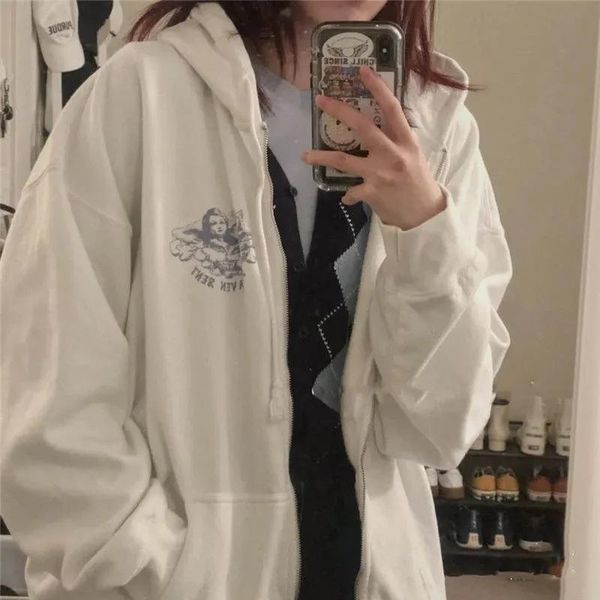 men's hoodies & sweatshirts y2k fashion white angel printed zipper sweatshirt women oversized harajuku streetwear womens hoodie women&#, Black
men's hoodies & sweatshirts y2k fashion white angel printed zipper sweatshirt women oversized harajuku streetwear womens hoodie women&#, Black