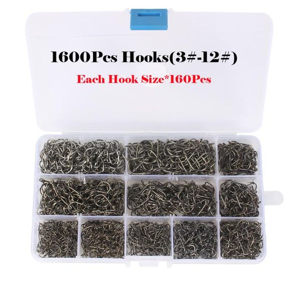 fishing hooks 1600 pc/box high carbon steel fish hook barbed 3#-12# fishhook with hole jig set carp worm pesca tackle
fishing hooks 1600 pc/box high carbon steel fish hook barbed 3#-12# fishhook with hole jig set carp worm pesca tackle