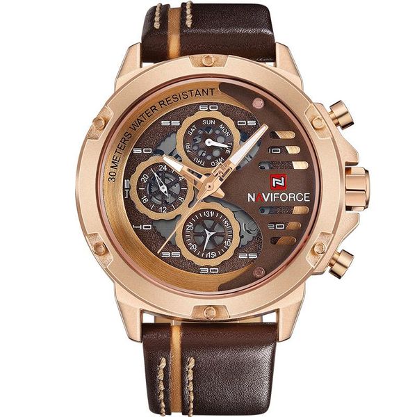 wristwatches naviforce men's brand fashion business watch sport men leather waterproof quartz watches male date clock relogio masculino, Slivery;brown
wristwatches naviforce men's brand fashion business watch sport men leather waterproof quartz watches male date clock relogio masculino, Slivery;brown