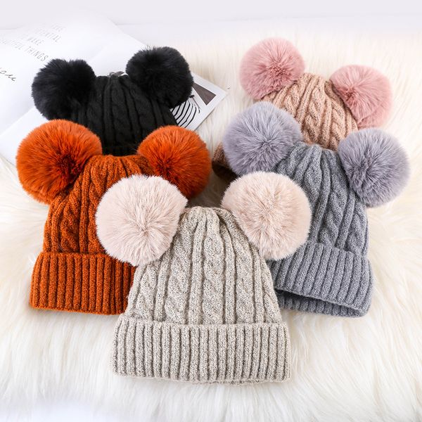 winter female fur pom poms hat for women girl double balls knitted beanie cap hats thick skullies beanies, Blue;gray
winter female fur pom poms hat for women girl double balls knitted beanie cap hats thick skullies beanies, Blue;gray