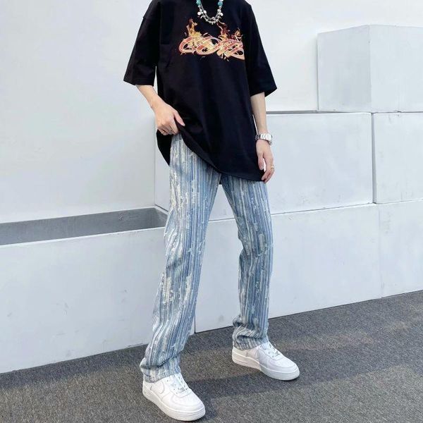 men's jeans high street men vintage light-colored trousers spring summer fashion goth hip hop style casual loose straight, Blue
men's jeans high street men vintage light-colored trousers spring summer fashion goth hip hop style casual loose straight, Blue