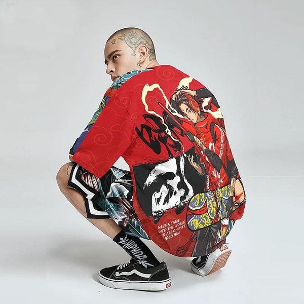 summer national nezha manga print chinese style men's short-sleeved tshirt plus size t-shirt man clothes couple trend streetwear t-shir, White;black
summer national nezha manga print chinese style men's short-sleeved tshirt plus size t-shirt man clothes couple trend streetwear t-shir, White;black