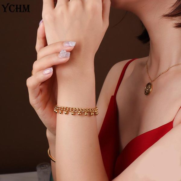 charm bracelets stainless steel beaded bracelet gold plated chunky link chain cool girl hip hop jewelry women accessories ychm, Golden;silver
charm bracelets stainless steel beaded bracelet gold plated chunky link chain cool girl hip hop jewelry women accessories ychm, Golden;silver