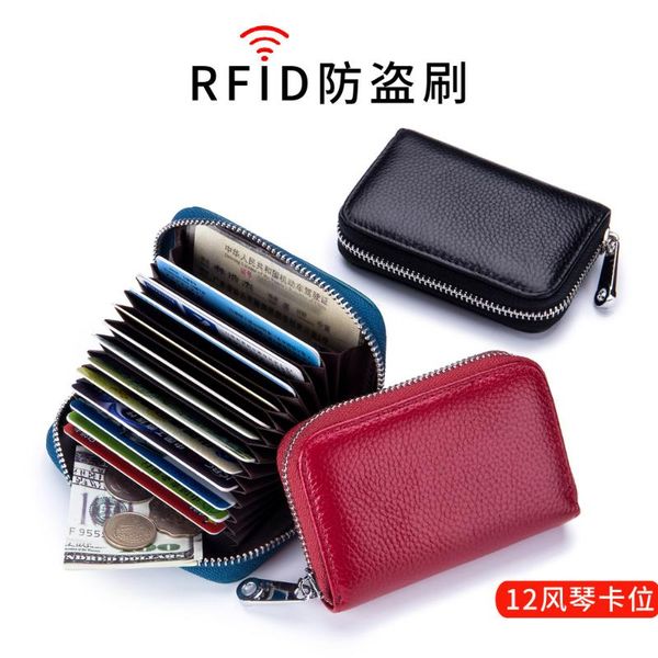 card holders case bag organ zipper female purse rfid anti-theft brushed magnetic leather women holder organizer wallets, Brown;gray
card holders case bag organ zipper female purse rfid anti-theft brushed magnetic leather women holder organizer wallets, Brown;gray