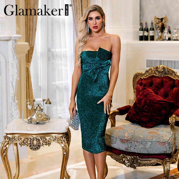 glamaker lurex bodycon strapless dress women sleeveless autumn bow tie party midi dress elegant blue ladies long dress 210414, Black;gray
glamaker lurex bodycon strapless dress women sleeveless autumn bow tie party midi dress elegant blue ladies long dress 210414, Black;gray