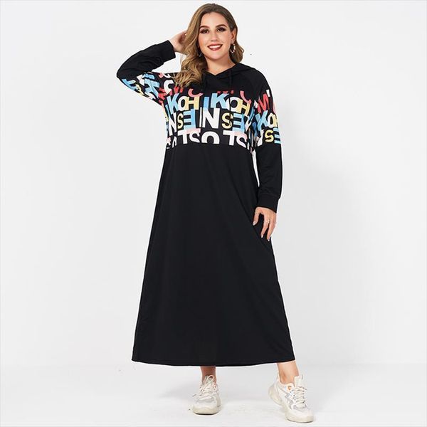 college casual hooded long women dresses colorful letter printing stitching loose sleeve black thin sweater woman dress plus size, Black;gray
college casual hooded long women dresses colorful letter printing stitching loose sleeve black thin sweater woman dress plus size, Black;gray