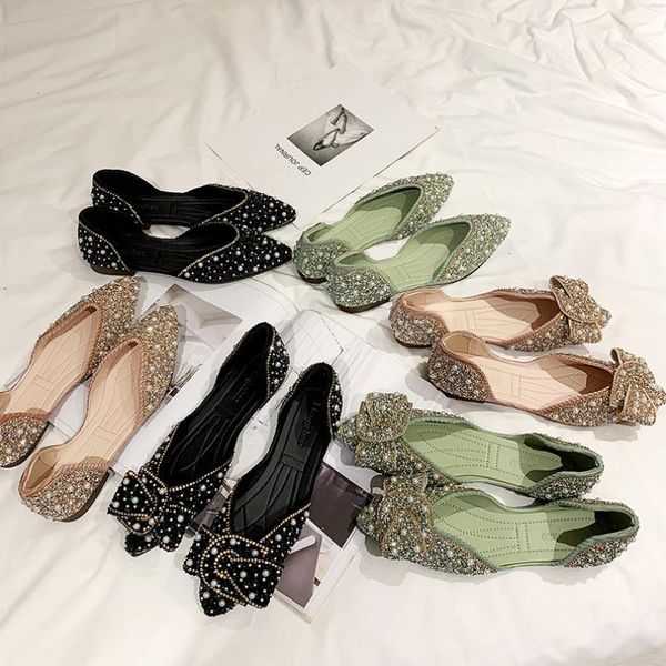 sandals 2021 ladies summer women shoes rhinestone single shoe korean bowknot shallow mouth pointed hollow, Black
sandals 2021 ladies summer women shoes rhinestone single shoe korean bowknot shallow mouth pointed hollow, Black