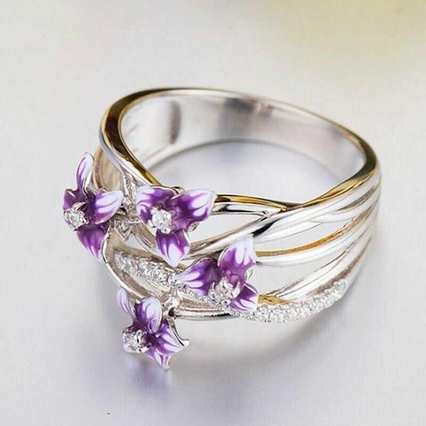 wedding rings fashion women's violet flower color drop glue baking varnish ring with engagement size 6-10, Slivery;golden
wedding rings fashion women's violet flower color drop glue baking varnish ring with engagement size 6-10, Slivery;golden