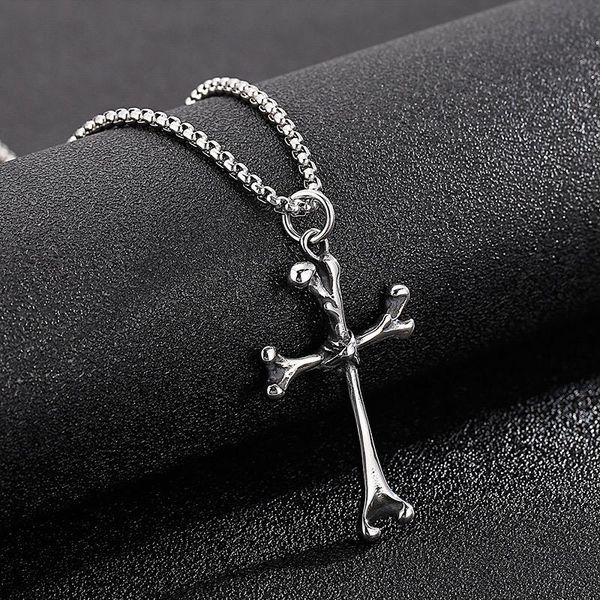 pendant necklaces unique stainless steel bone cross necklace for women and men fashion rock hiphop chain punk biker skull jewelry, Silver
pendant necklaces unique stainless steel bone cross necklace for women and men fashion rock hiphop chain punk biker skull jewelry, Silver