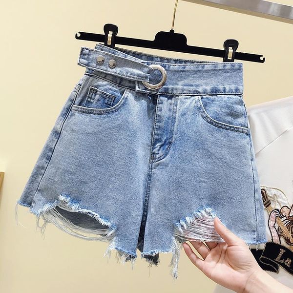 women's jeans denim shorts since show thin waist summer hole in flash light of easing a word wide leg pants, Blue
women's jeans denim shorts since show thin waist summer hole in flash light of easing a word wide leg pants, Blue