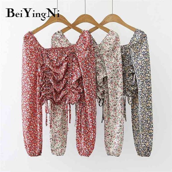 cropped female chiffon drawstring floral print blouses slash neck vintage puff sleeve blusas harajuku shirts 210506, White
cropped female chiffon drawstring floral print blouses slash neck vintage puff sleeve blusas harajuku shirts 210506, White